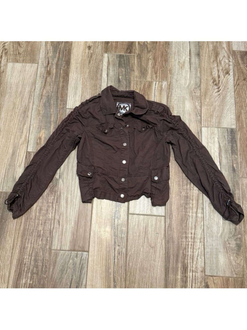 Michael Kors Brown Light Weight Crop Jacket
